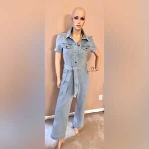 Avec Les Filles Denim Jumpsuit Sz 29 M - NWT